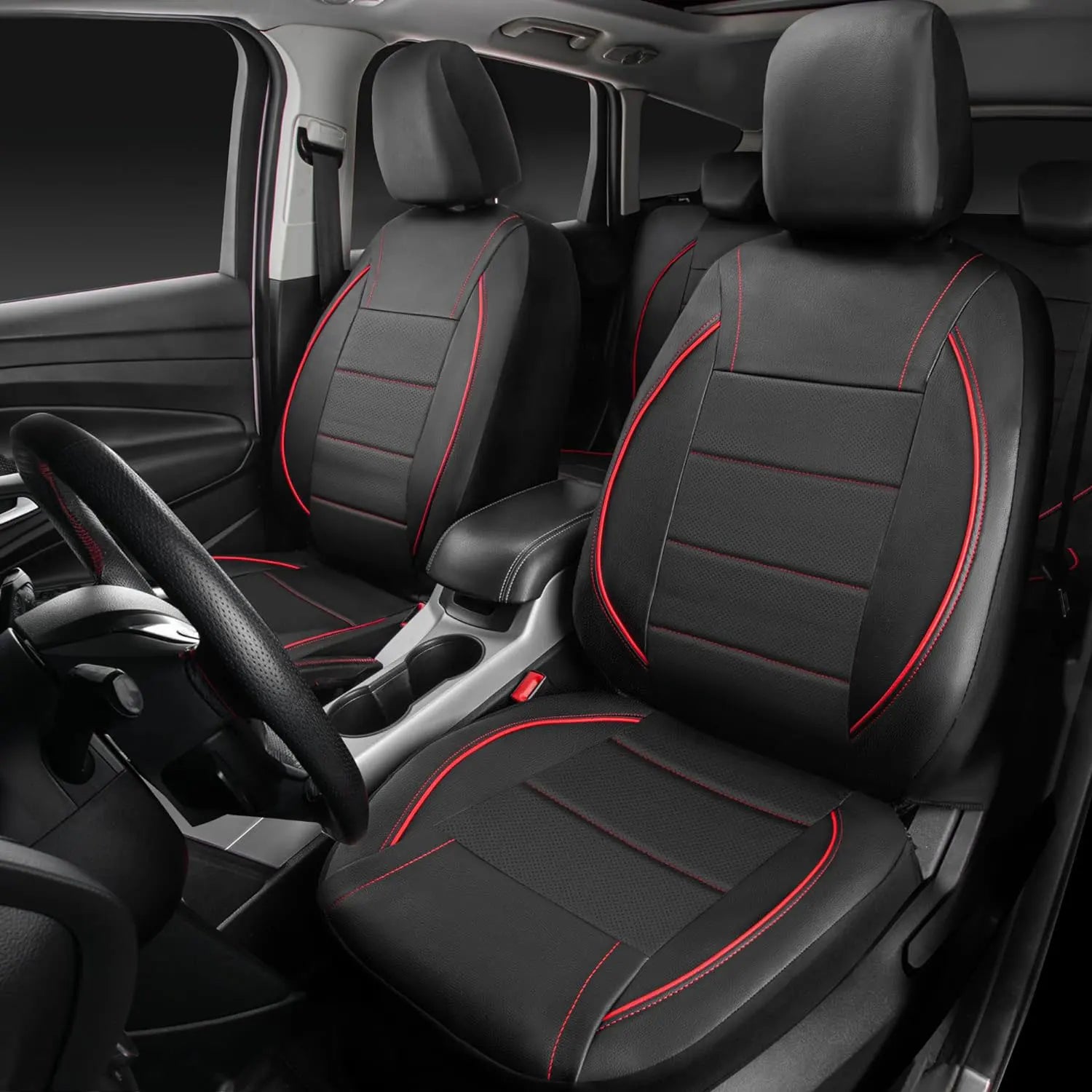 Universal Leather Car Seat Covers Simple Style Breathable  5 Seat Car Seat Cover