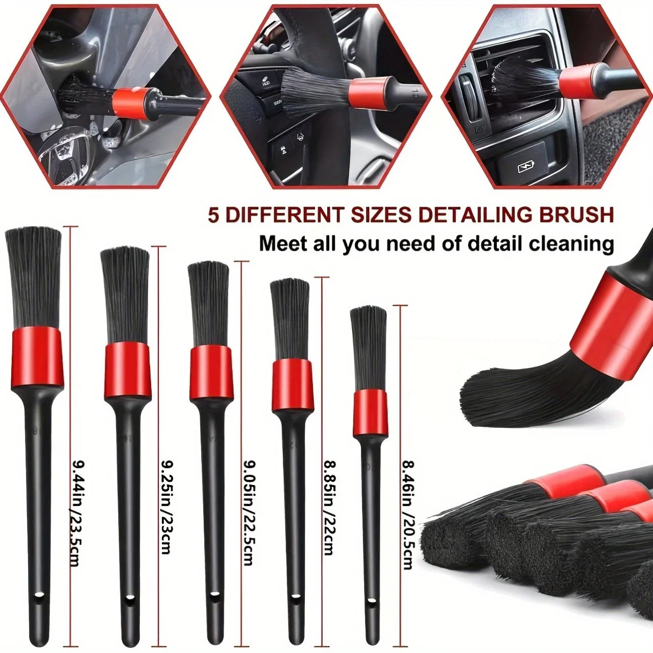 12pcs Car Detailing Brush Set Car Interior Detailing Brushes Auto Ultra Soft Brush Wheel Brush Car Cleaning Products