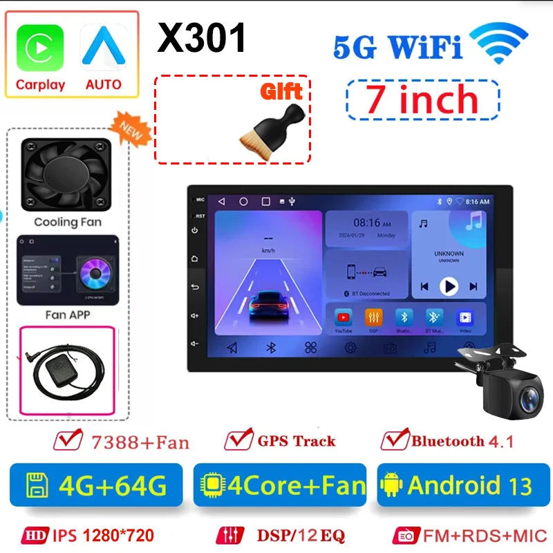 7/9/10 inch Universal Android 13 Car Radio 64G Autoradio android 2 Din car radio GPS BT Central Multimedia Smart car systems