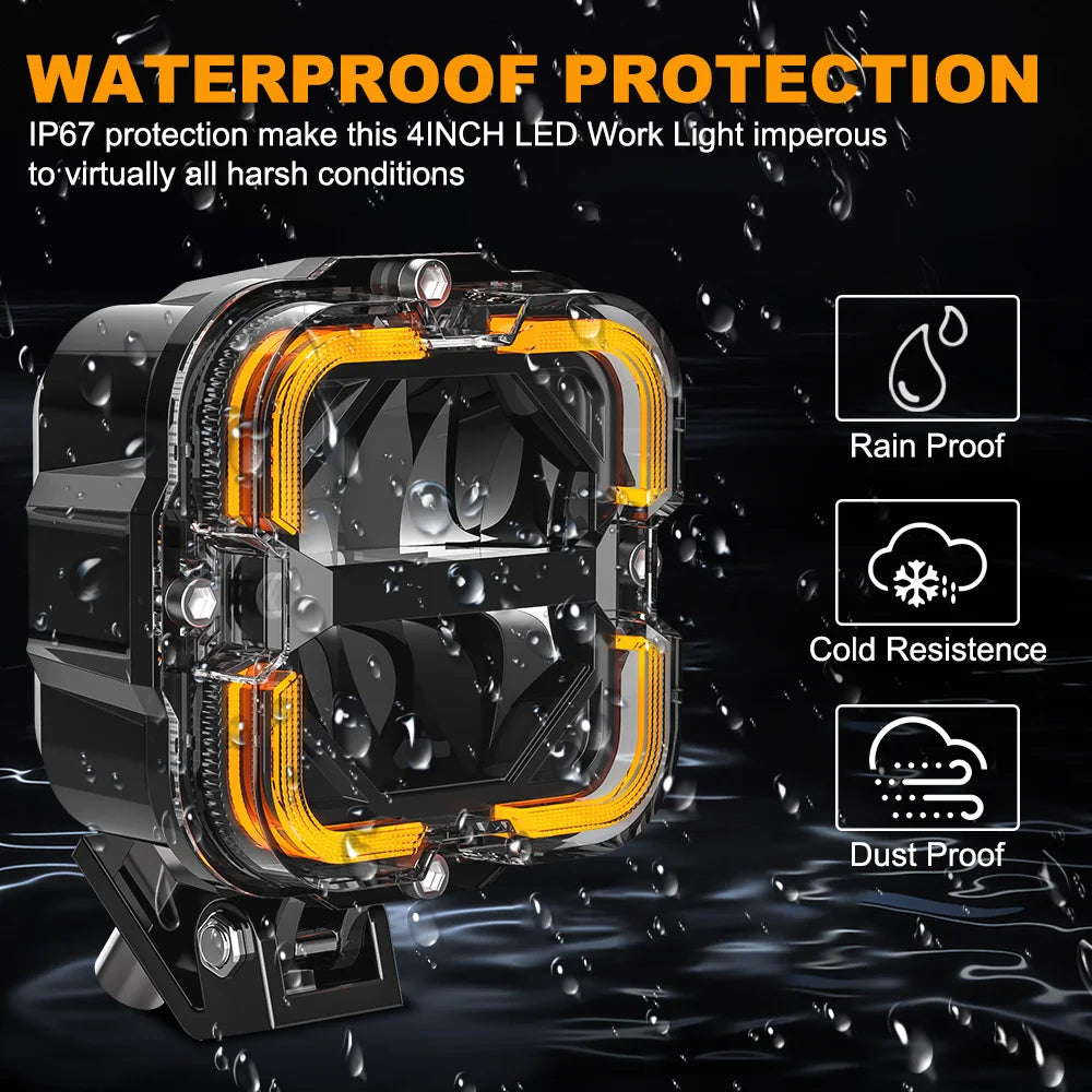 4Inch/5.75Inch Led Work Light Bar Amber DRL Driving Light Spotlight 4x4 Offroad For Motorcycle Car ATV Race Dirt Bike Pickup