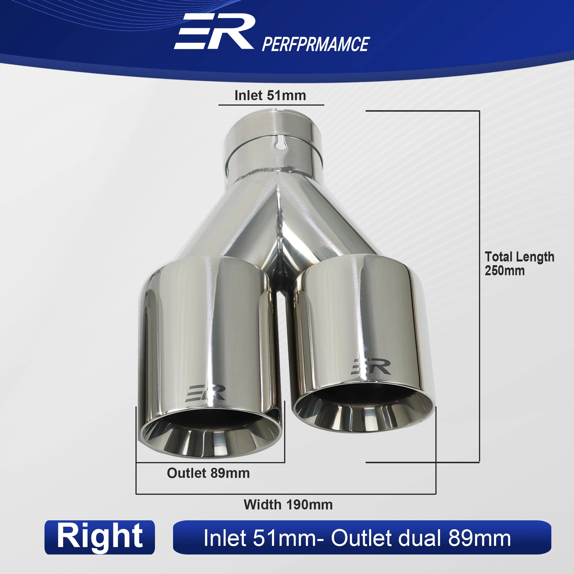 Exhaust Racing Car modify Exhaust Tips double Exit Exhaust Pipe Nozzle Decoration two-tier Stainless tail Pipes Muffler
