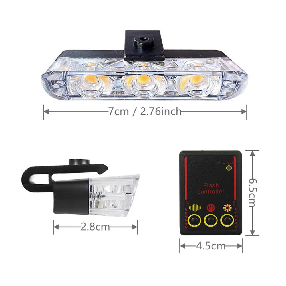 12V Car Grille Strobe Light Head 4x3 LED Mini Flash lamp Daytime running lights LED Emergency Signal Lights Beacon