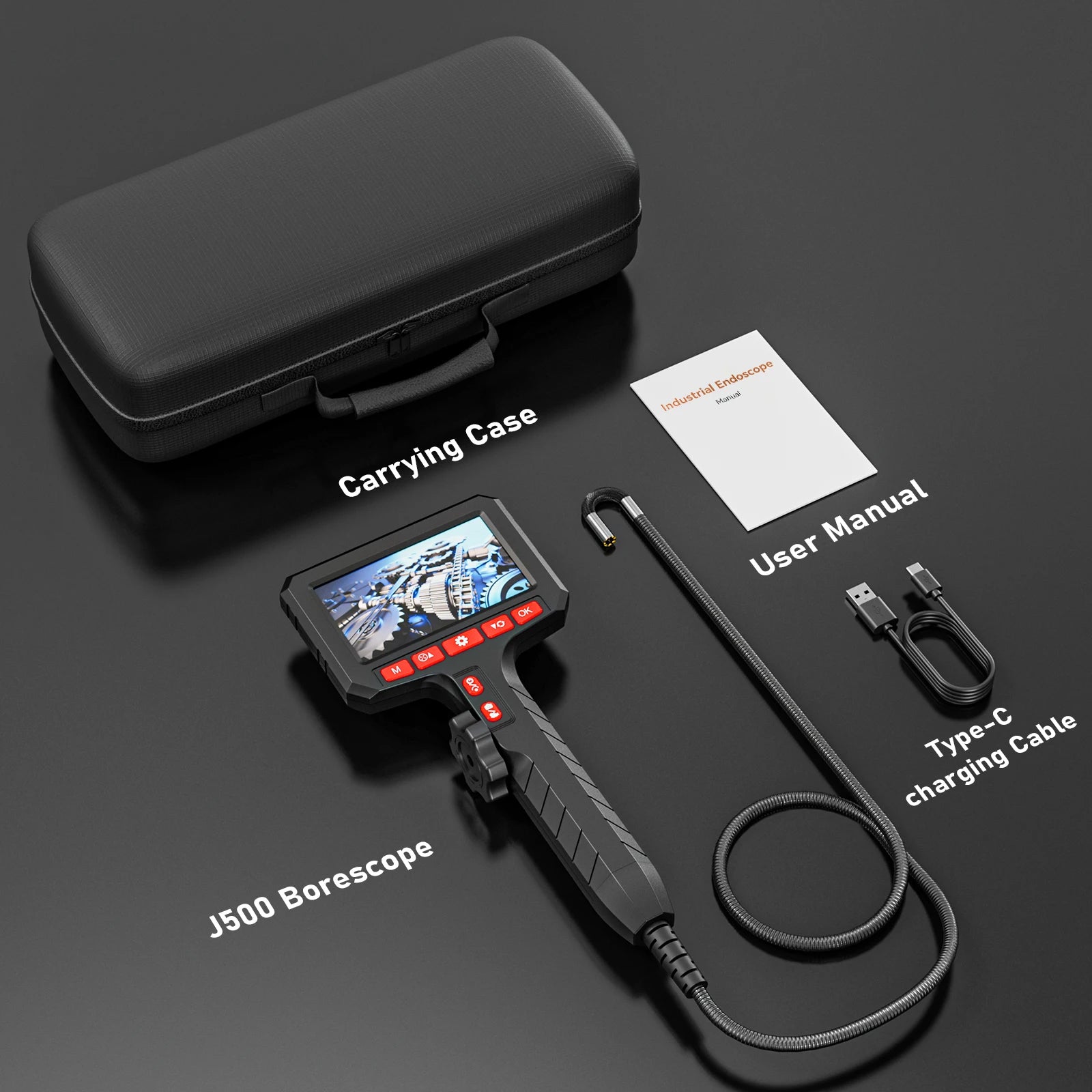 5Inch Borescope, 3.9/6.0mm Camera, HD 1080P with LED Illumination for Automotive Repair, Plumbing Inspection Can Zoom
