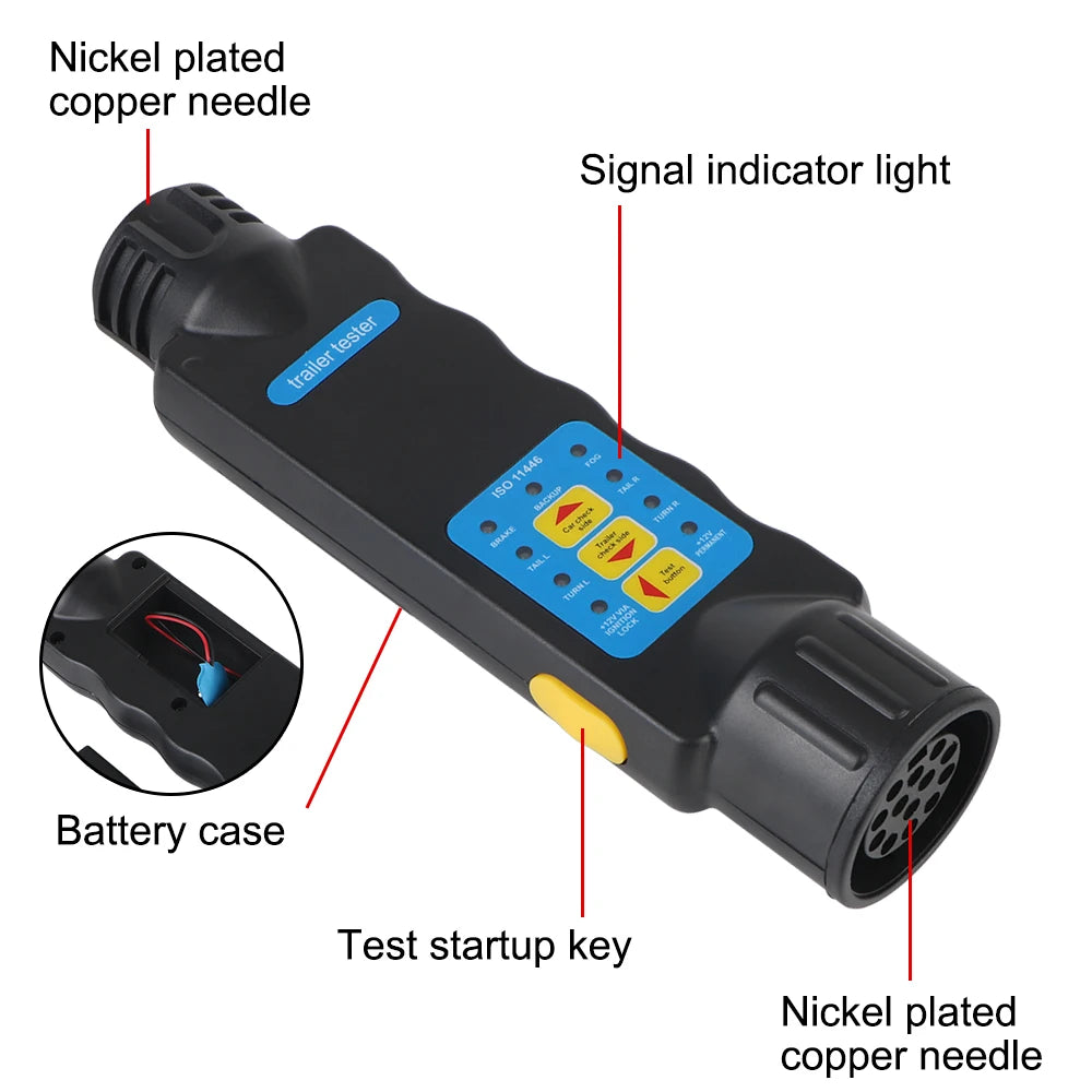 7 / 13 Pin Plug Socket 12V Trailer Tester Wiring Circuit Light Test Car Truck RV Caravan Accessories Diagnostic Tools Universal