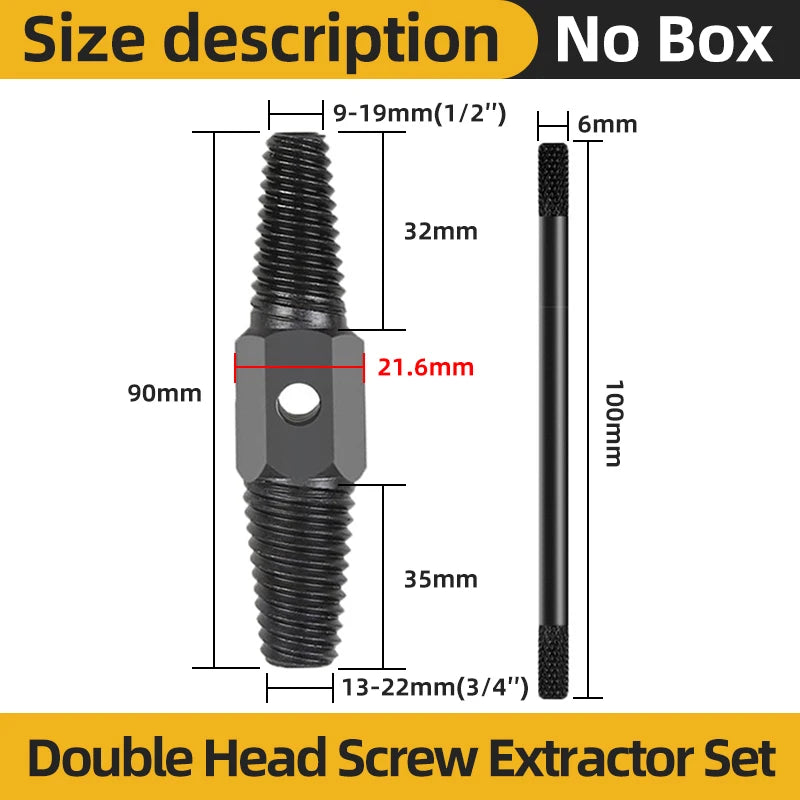 TOOLEYE 5/6Pcs Screw Extractor Drill Bit Set Damaged Screws Remover Extractor Woodworking Tools Broken Bolt Water Pipe Extractor