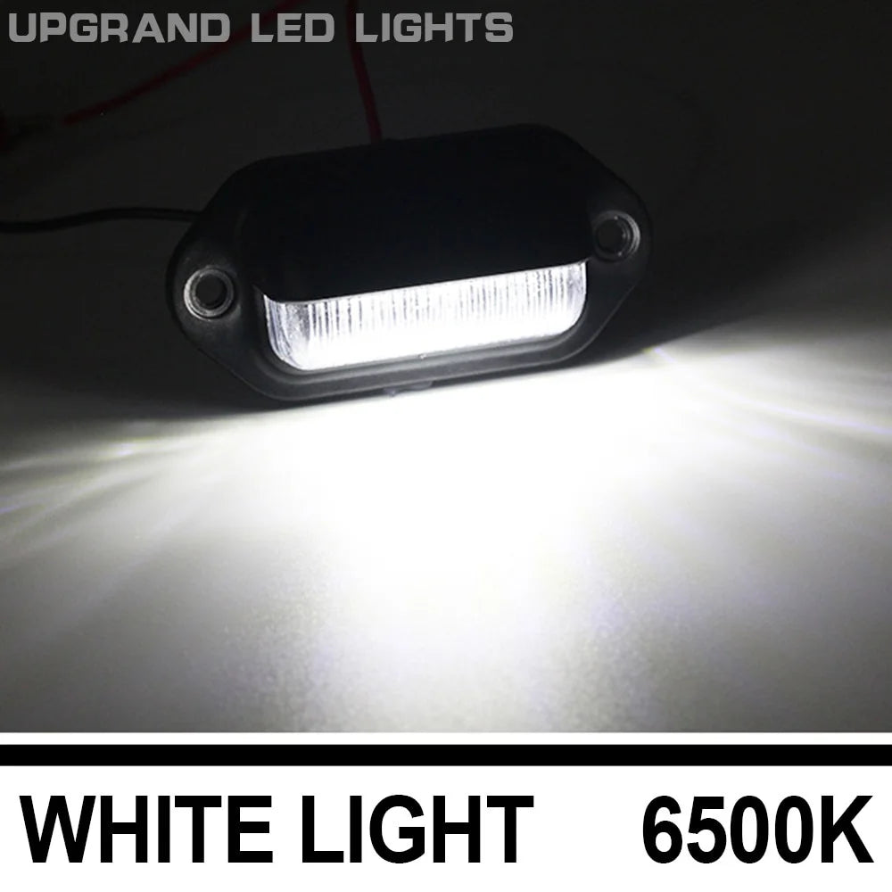 2/1 PCS 12V-24V 6 LED Number License Plate Light Lamp Taillight Universal For Cars Truck Trailers Motorcycle Boat