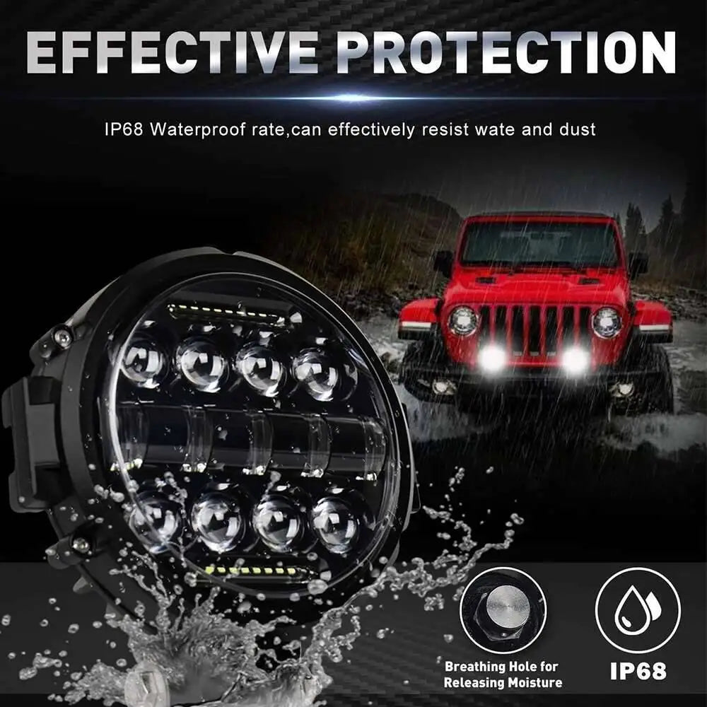 7 Inch 150W Round Spot Pods Light Bar High/Low Beam DRL Led Work Driving Lamp For Truck Jeep Off Road SUV UTV ATV Fog LED
