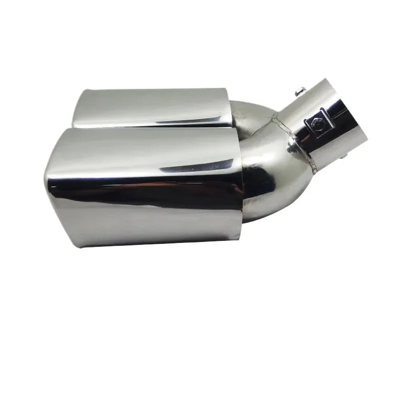 Exhaust Tip Universal Double Outlet Nozzle Rear Muffler Tip Stainless Steel Square Mouth Exhaust Pipe Muffler Car Accessories