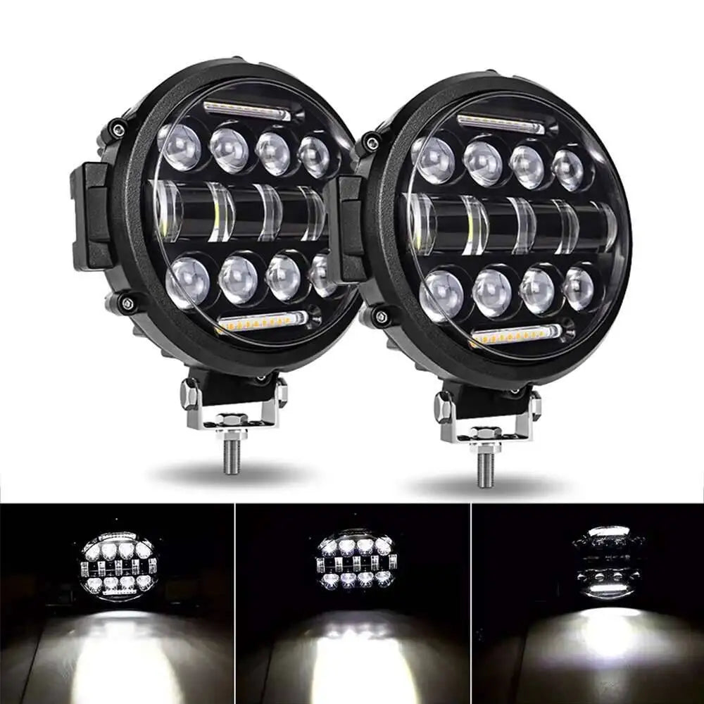 7 Inch 150W Round Spot Pods Light Bar High/Low Beam DRL Led Work Driving Lamp For Truck Jeep Off Road SUV UTV ATV Fog LED