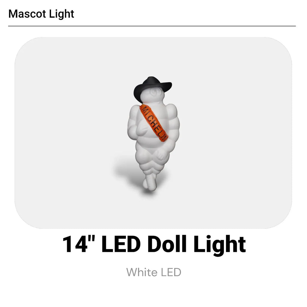 Pair New Man Mascot Doll Light 14" Car Truck Accessory with LED Light