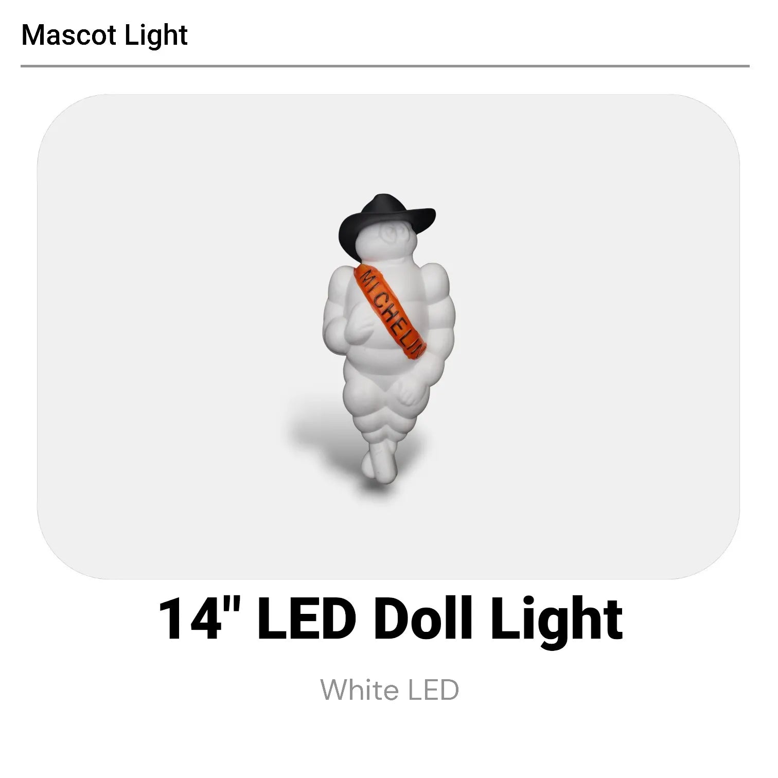 Pair New Man Mascot Doll Light 14" Car Truck Accessory with LED Light