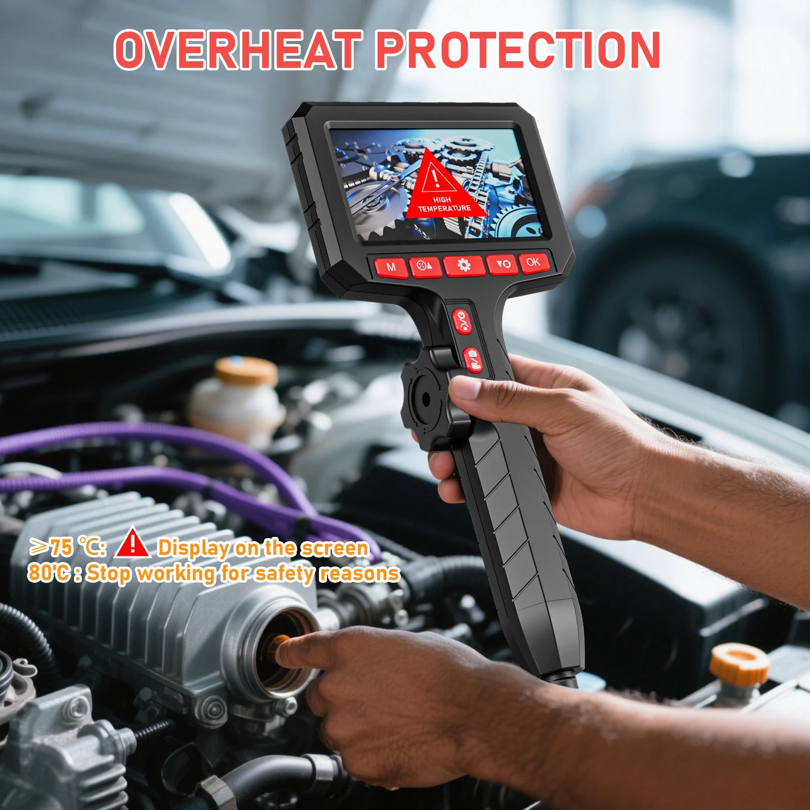 5Inch Borescope, 3.9/6.0mm Camera, HD 1080P with LED Illumination for Automotive Repair, Plumbing Inspection Can Zoom