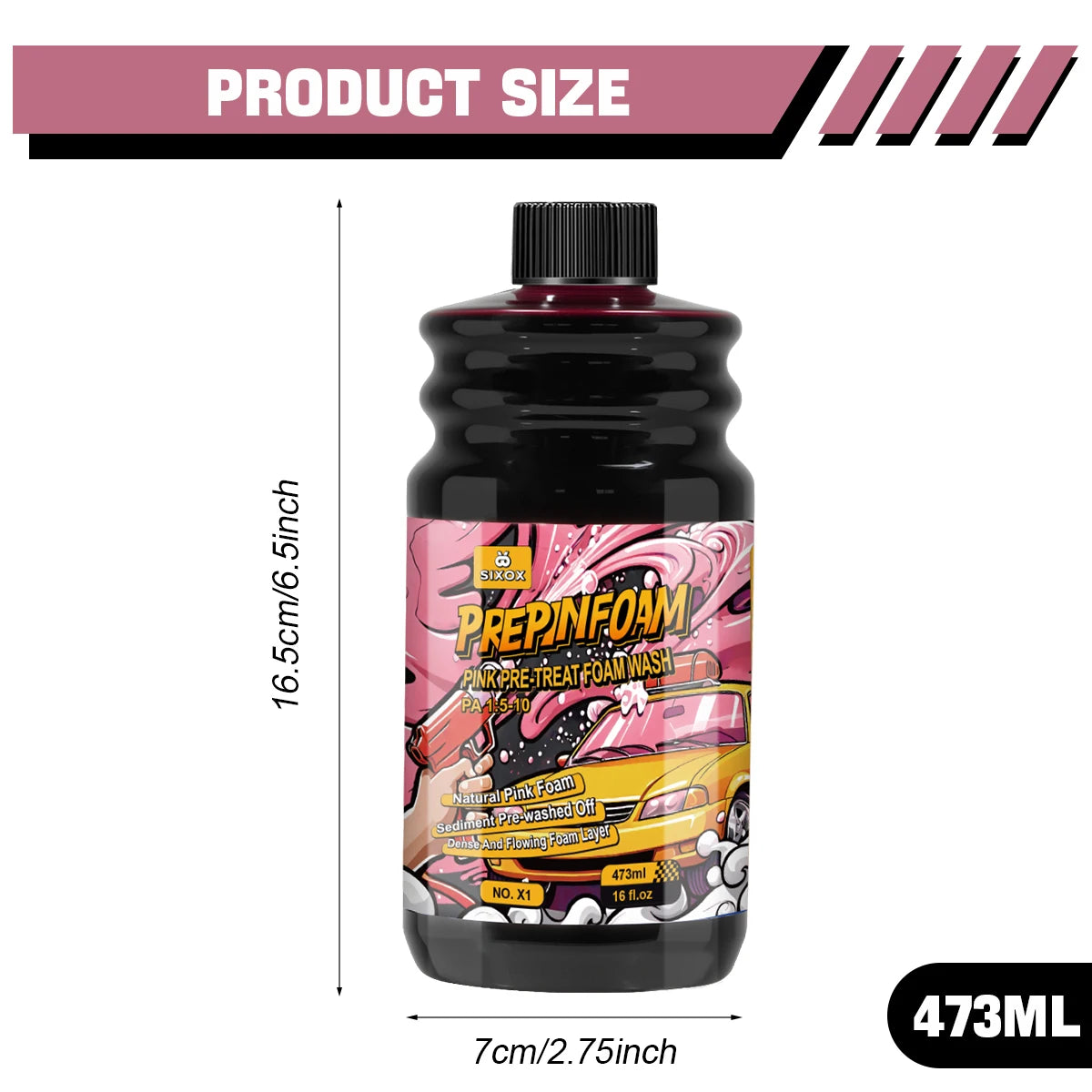 Pink Magic Foam Car Wash Shampoo Car High Concentration Sediment Pre-washed Off Wash Car Wash Soap Super Foam Cleaner X1 ﻿