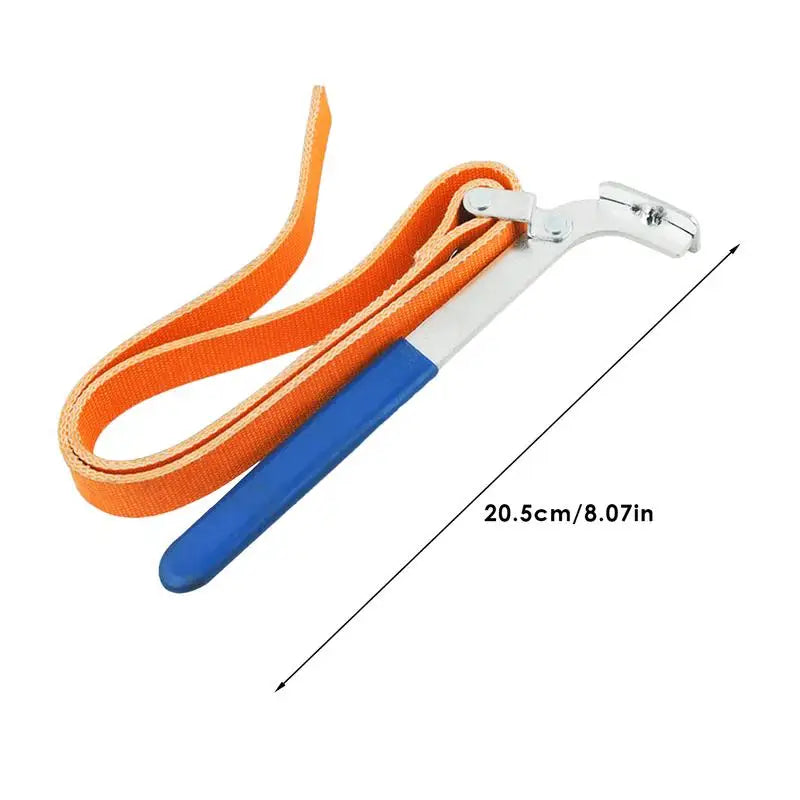 Oil Filter Strap Wrench Heavy Duty Handle Strap Wrench Adjustable Belt Wrench Multi-Purpose Oil Filter Wrench Change Removal