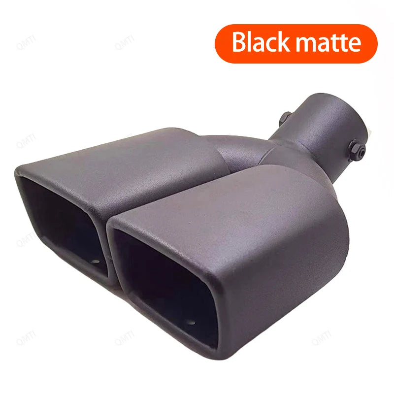 Exhaust Tip Universal Double Outlet Nozzle Rear Muffler Tip Stainless Steel Square Mouth Exhaust Pipe Muffler Car Accessories