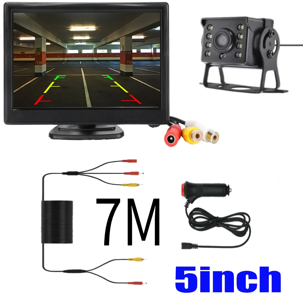 Universal Backup Car Rear view Camera with 4.3or 5 / 7 inch Monitor for Truck HD Screen LED Night Vision Waterproof Paking Bus