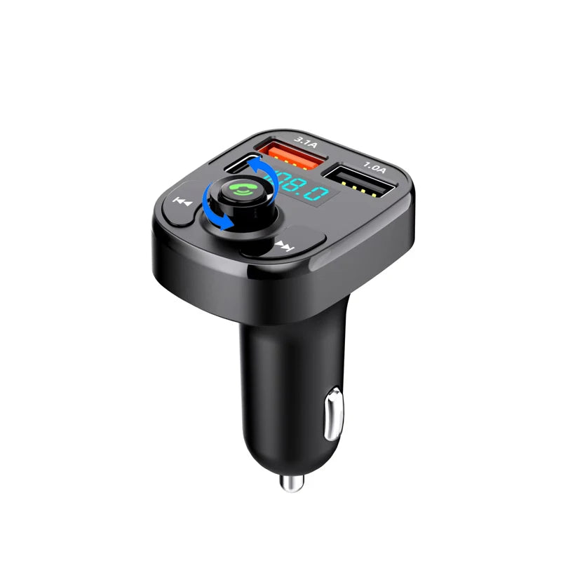 Car Fm Transmitter Bluetooth 5.0 Aux Handsfree Wireless Car Kit Dual Usb Car Charger Auto Radio Fm Modulator Mp3 Player Adapter