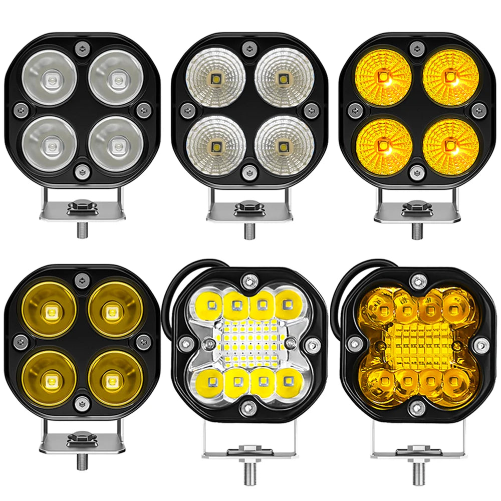 3 Inch Led Work Spotlights 12V 24V Pod Lights Headlights for Motorcycles Flood Led Bar Fog Lights for Car Truck 4x4 Off Road ATV