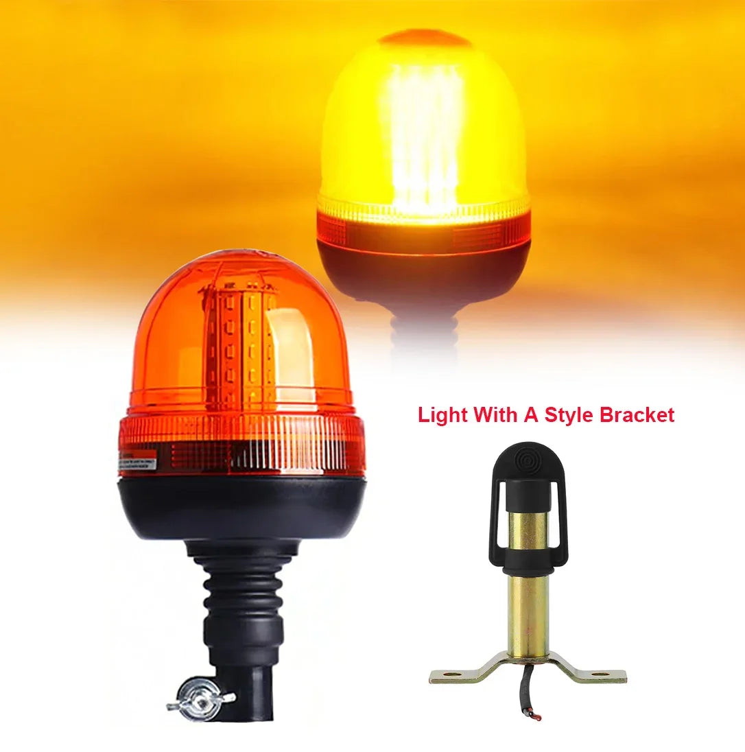 Amber 60 LED Tractor Forklift Flashing Warning Agricultural machinery light Strobe Lights Beacon Truck Car Signal Lamp 12-24V