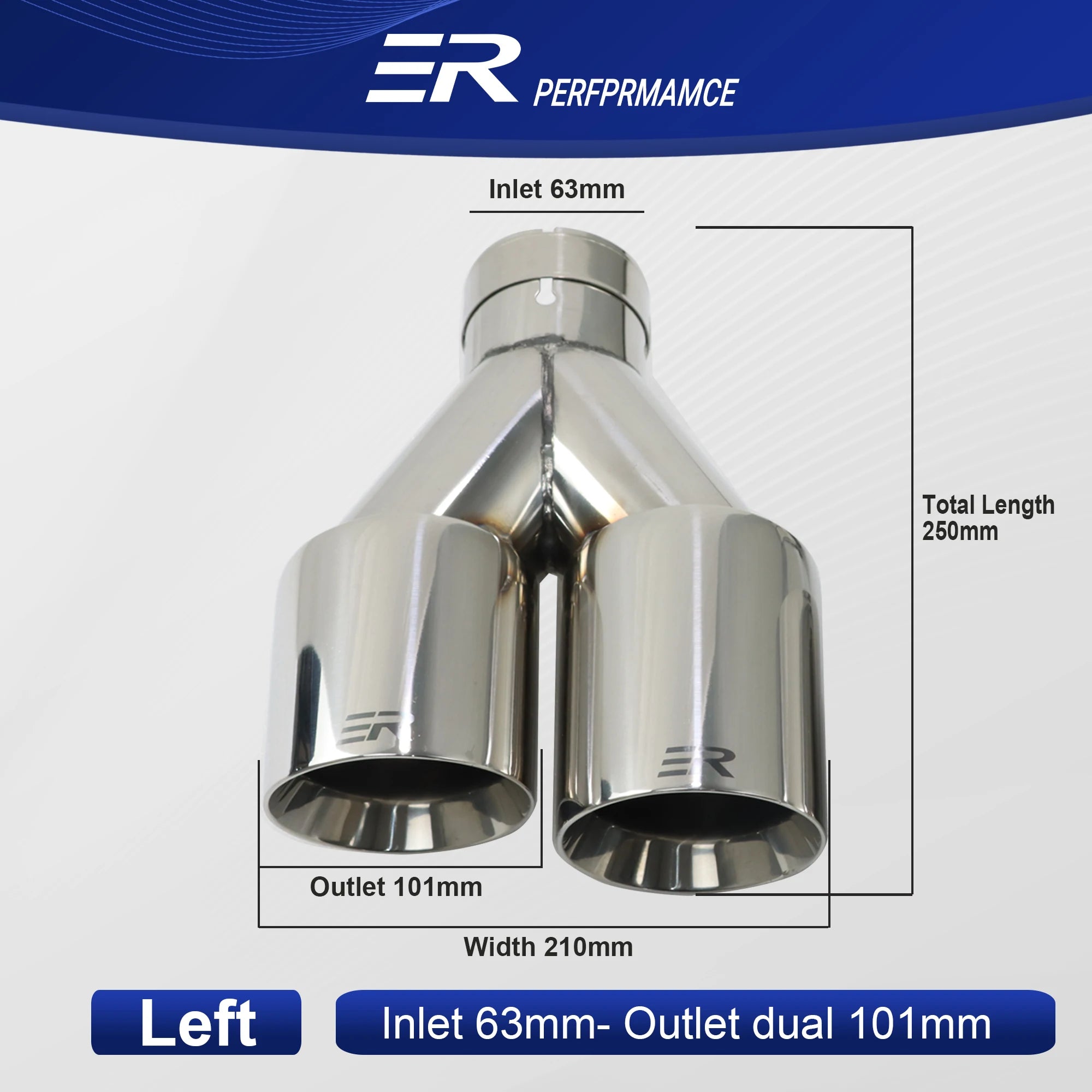 Exhaust Racing Car modify Exhaust Tips double Exit Exhaust Pipe Nozzle Decoration two-tier Stainless tail Pipes Muffler