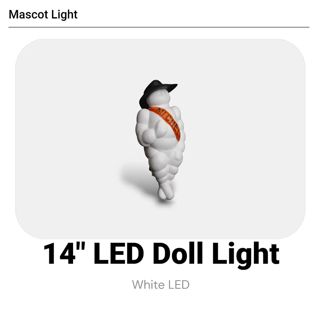Pair New Man Mascot Doll Light 14" Car Truck Accessory with LED Light
