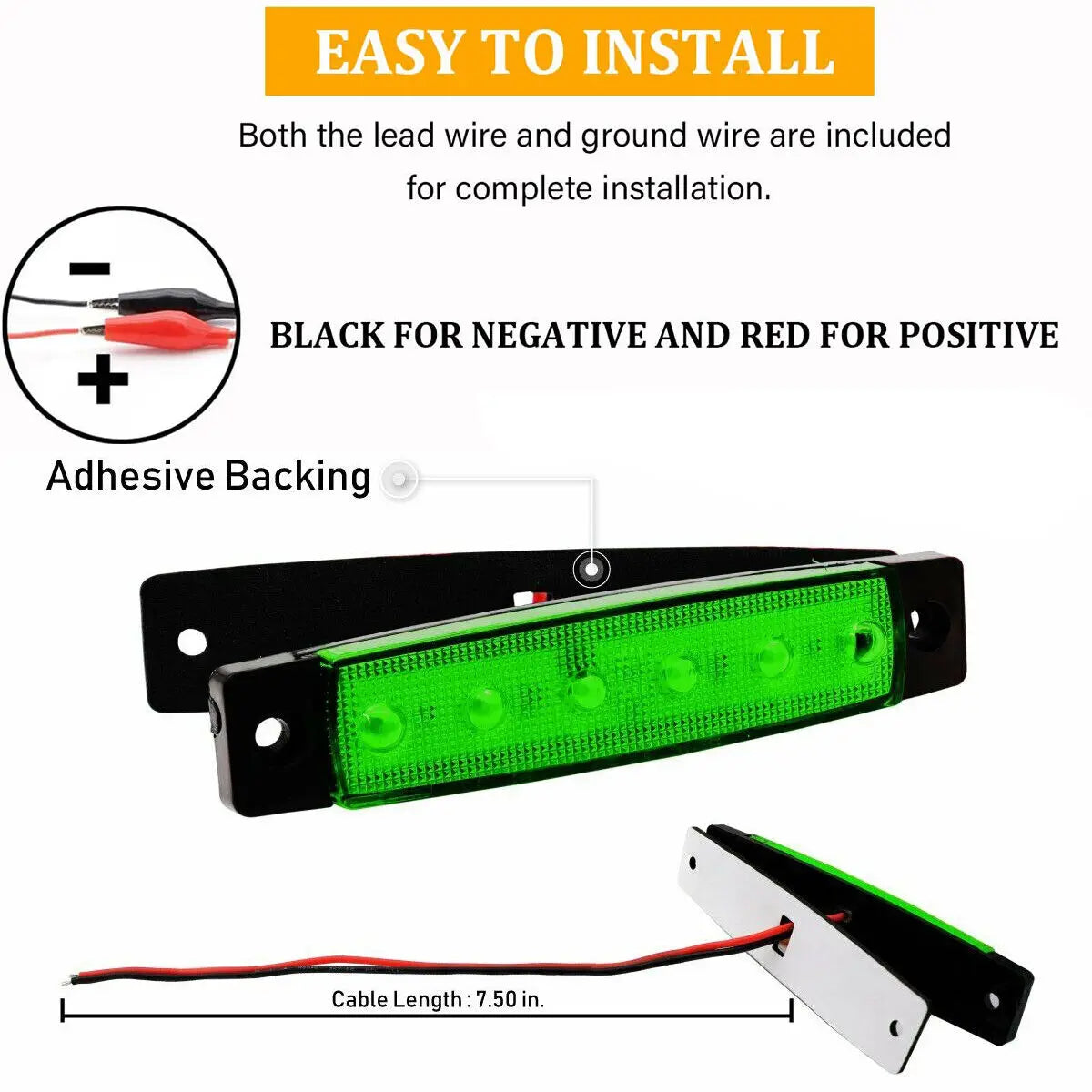 6LED Car Lorry Lights Trucks Front Rear Side Marker Lights LED Trailer RV Indicators Turn Signal Warning Lamp for Car Side Light