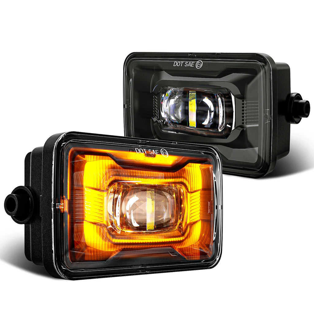 2025 New Waterproof LED Fog Lights with Dual Color DRL Amber Halo for Ford Super Duty 2017 2018