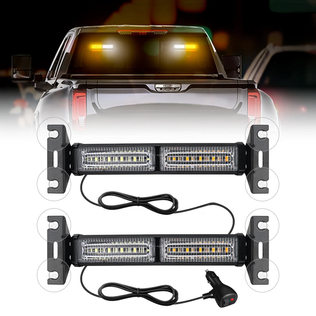 30LED Emergency Strobe Lights New Style Amber Flashing Warning Beacon for Automobiles /Trailers/Trucks/Suvs Windshield Indicator