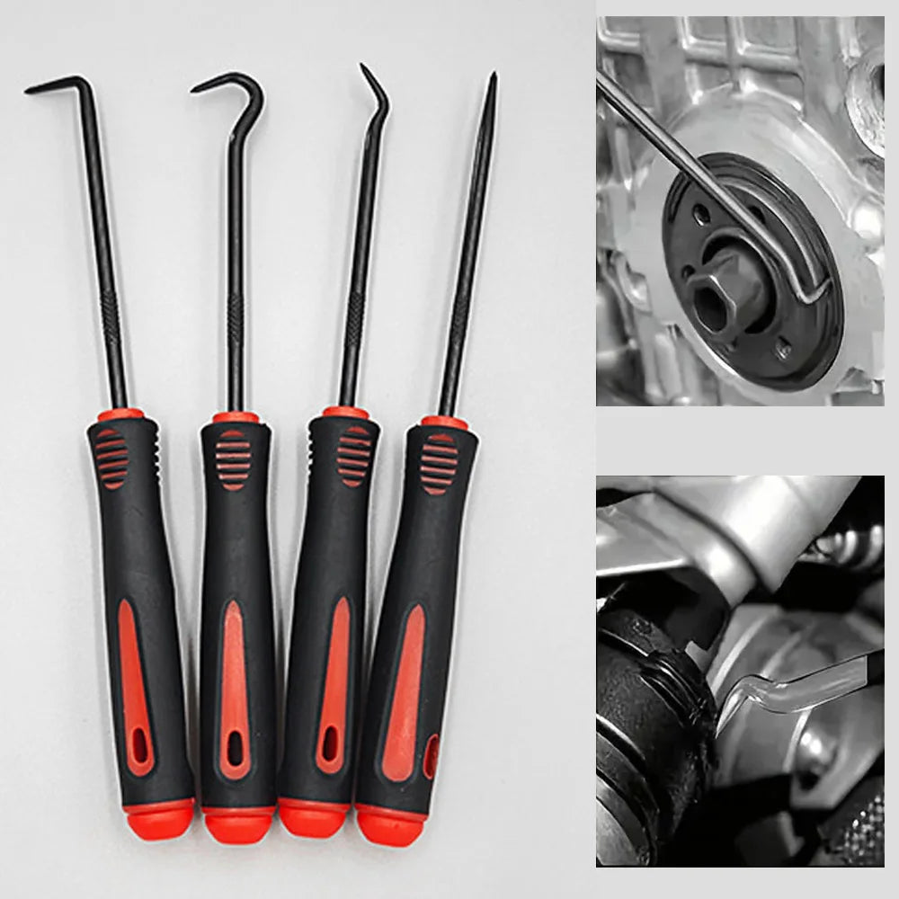 Mechanic Hook and Pick Tool Set & Car Trim Removal Kitwith Fastener Clip Pliers, Non-Scratch Plastic Pry Tools for Car Repair