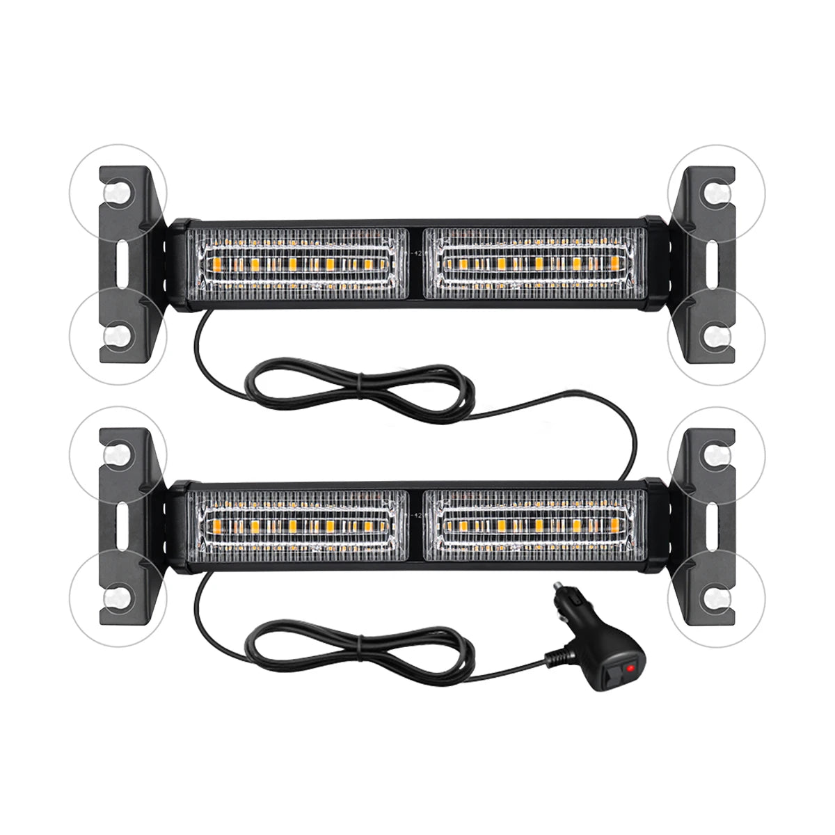 30LED Emergency Strobe Lights New Style Amber Flashing Warning Beacon for Automobiles /Trailers/Trucks/Suvs Windshield Indicator
