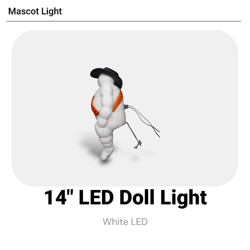 Pair New Man Mascot Doll Light 14" Car Truck Accessory with LED Light