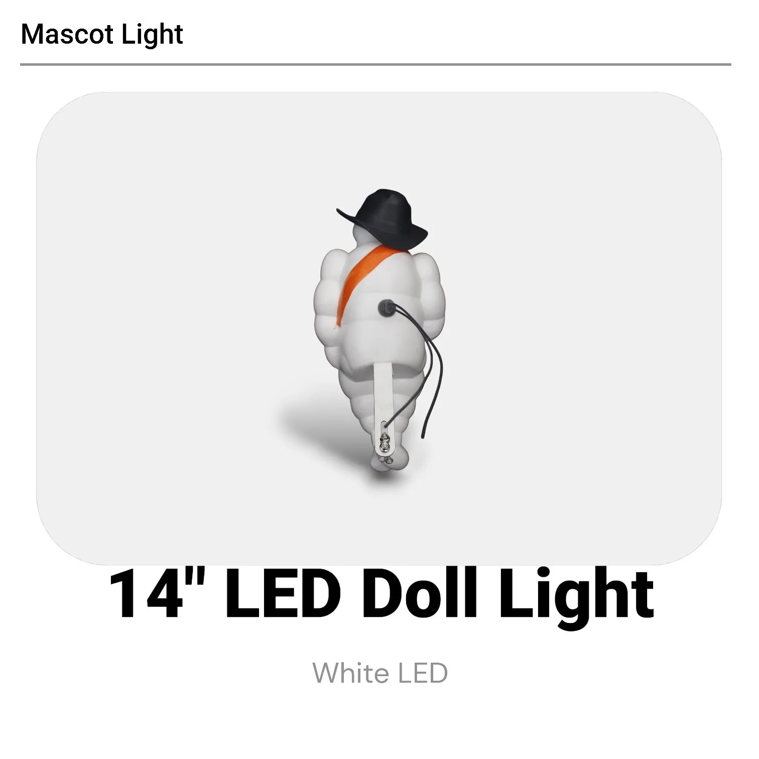 Pair New Man Mascot Doll Light 14" Car Truck Accessory with LED Light