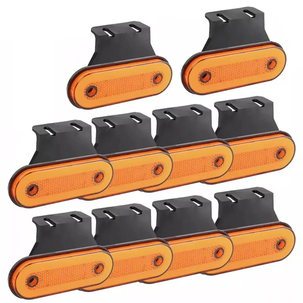 Set of 10 Orange LED Marker Lights for Enhanced Visibility on 12V and 24V Vehicles Perfect for Trailers and Trucks