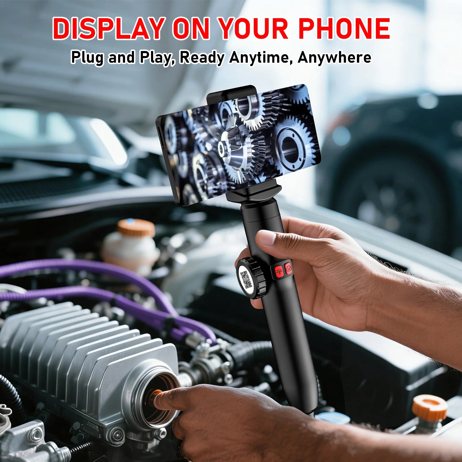 5Inch Borescope, 3.9/6.0mm Camera, HD 1080P with LED Illumination for Automotive Repair, Plumbing Inspection Can Zoom