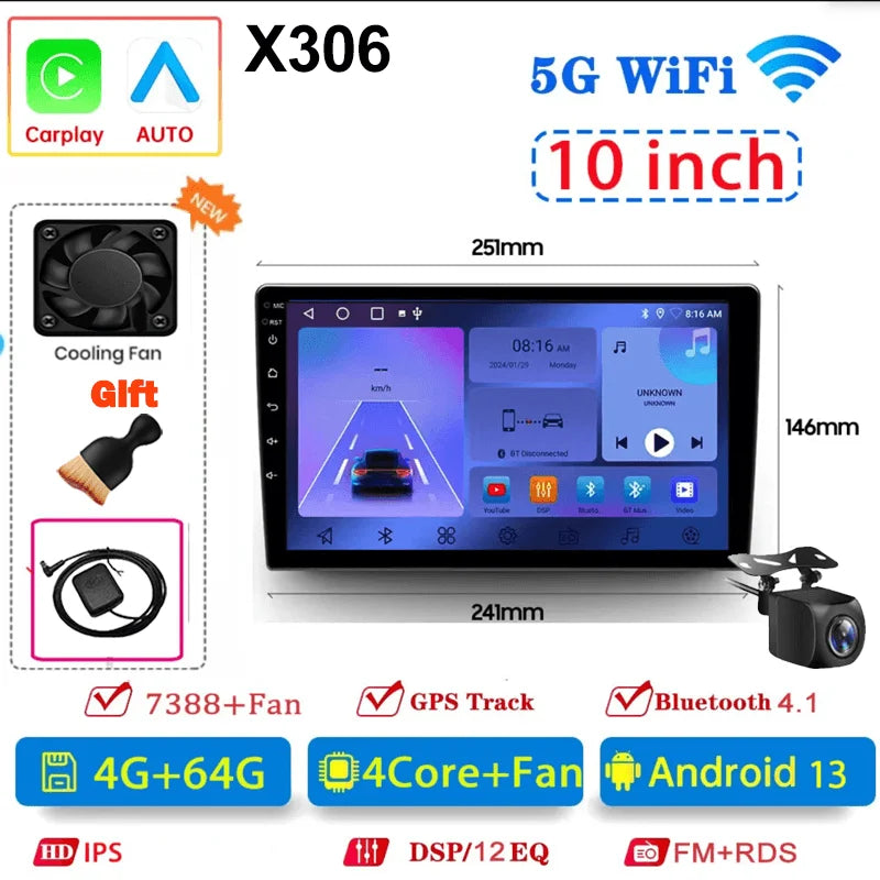 7/9/10 inch Universal Android 13 Car Radio 64G Autoradio android 2 Din car radio GPS BT Central Multimedia Smart car systems