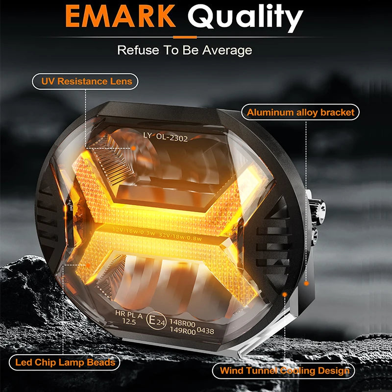 4Inch/5.75Inch Led Work Light Bar Amber DRL Driving Light Spotlight 4x4 Offroad For Motorcycle Car ATV Race Dirt Bike Pickup