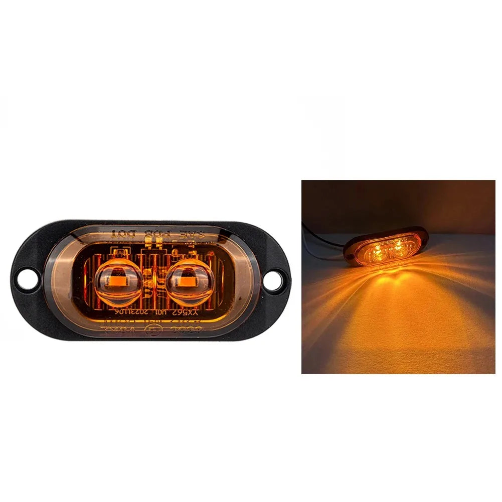 2LED Marker Lights Truck Position Lamps Car Lorry Van LED Side Marker Lamps Trailer Warning Signal Light Indicator Lights
