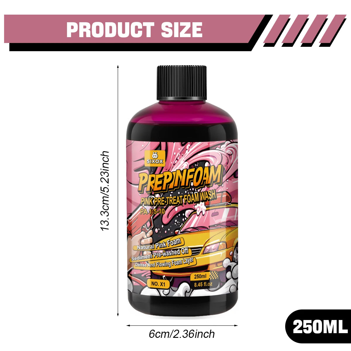 Pink Magic Foam Car Wash Shampoo Car High Concentration Sediment Pre-washed Off Wash Car Wash Soap Super Foam Cleaner X1 ﻿