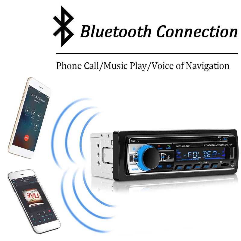 Car Radio 1 din Stereo Multimedia MP3 Player Digital Bluetooth FM ISO Power Aux Input USB Bluetooth Universal Autoradio