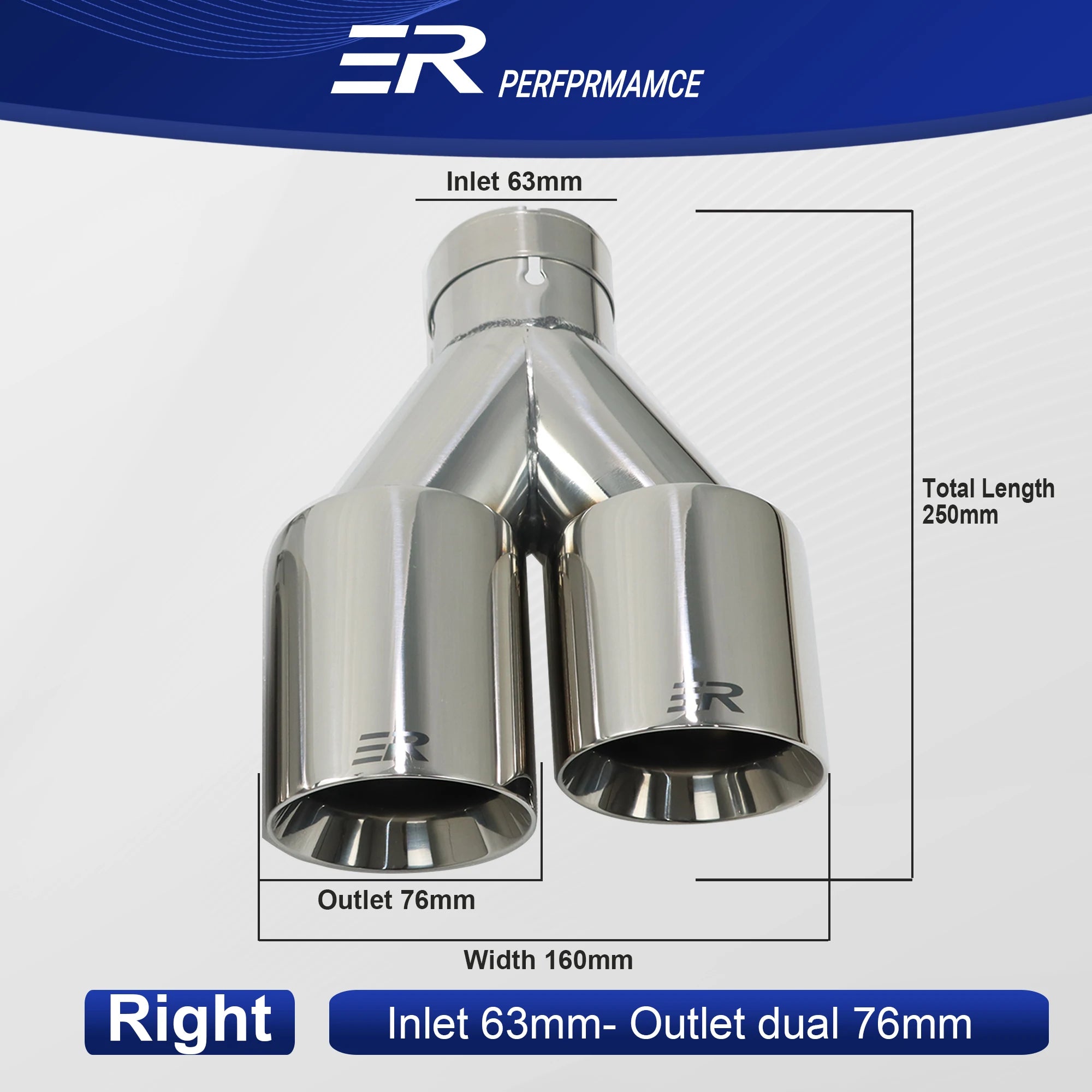 Exhaust Racing Car modify Exhaust Tips double Exit Exhaust Pipe Nozzle Decoration two-tier Stainless tail Pipes Muffler