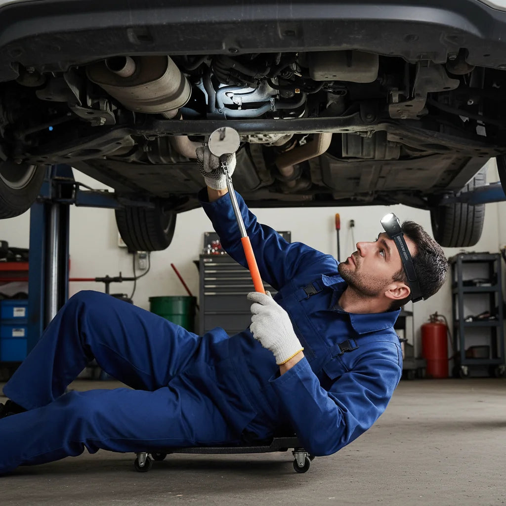 Telescoping Inspection Mirrors Mechanics Tool with Long Handle Adjustable Flexible Telescopic Mirror Mechanic Tools