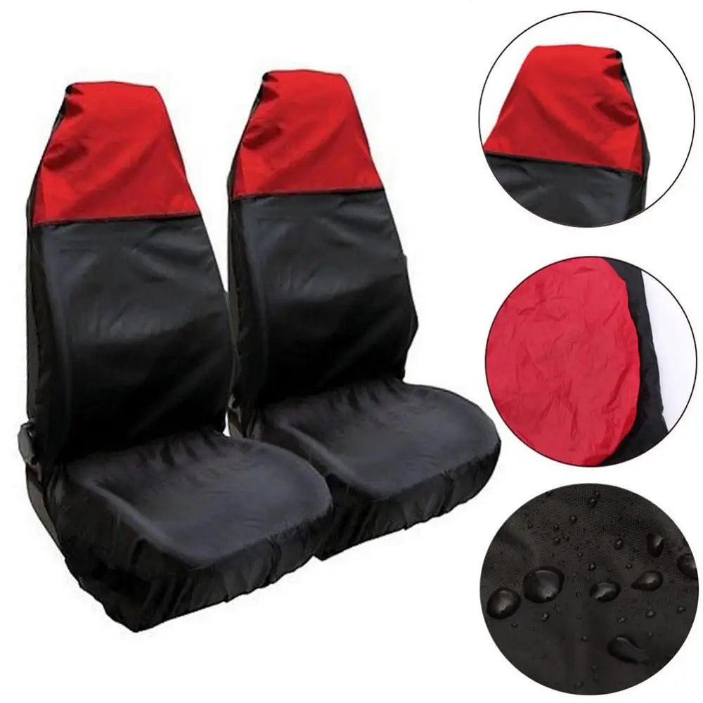 Seat Cover Waterproof 2Pcs Universal Car Auto Van Heavy Duty Protector Case