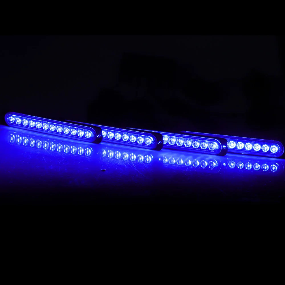 4pcs Strobe led kit 4 in 1 Wireless Control Car Led Strobe Warning Signal Light Grille Flashing Lightbar Beacon Traffic Lamp 12V