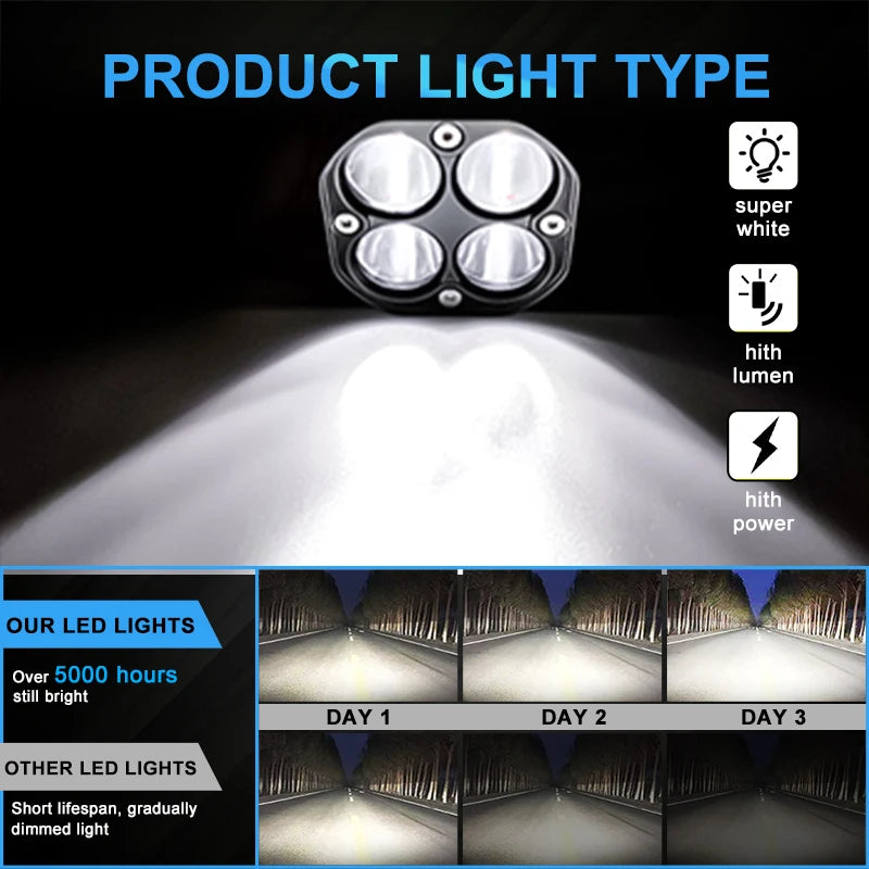 3 Inch Led Work Spotlights 12V 24V Pod Lights Headlights for Motorcycles Flood Led Bar Fog Lights for Car Truck 4x4 Off Road ATV