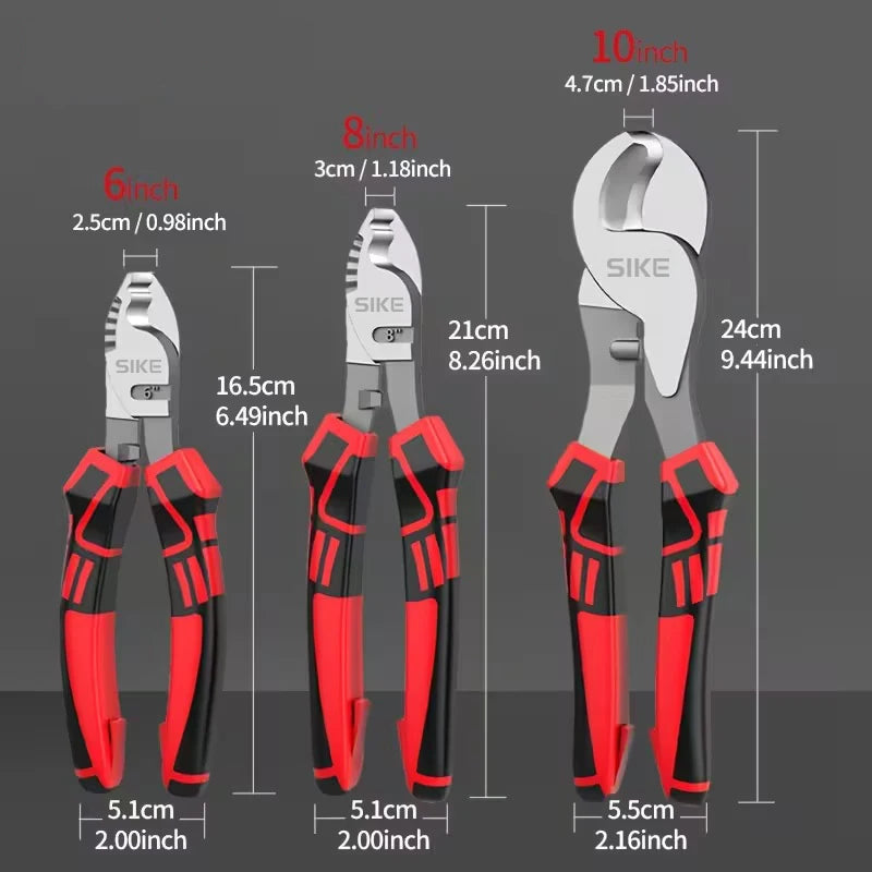 Cable cutters, electrician's pliers, wire strippers, crimping pliers, cable scissors, multi-purpose hand tools