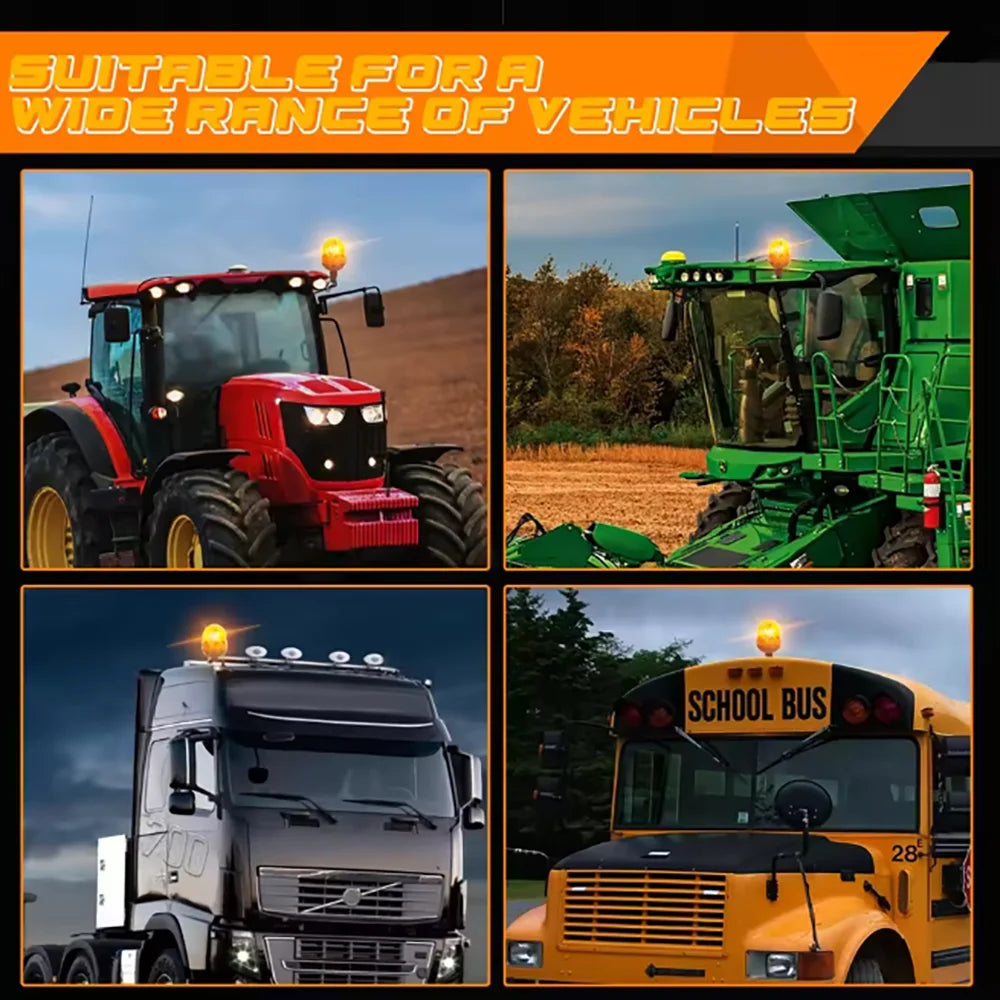 JALN7 Beacon Rotating Light Tractor Warning Emergency Strobe Halogen Signal Lamp Truck Bracket 12V Original Classic Amber