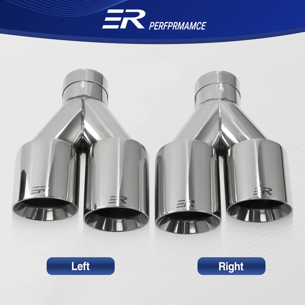 Exhaust Racing Car modify Exhaust Tips double Exit Exhaust Pipe Nozzle Decoration two-tier Stainless tail Pipes Muffler