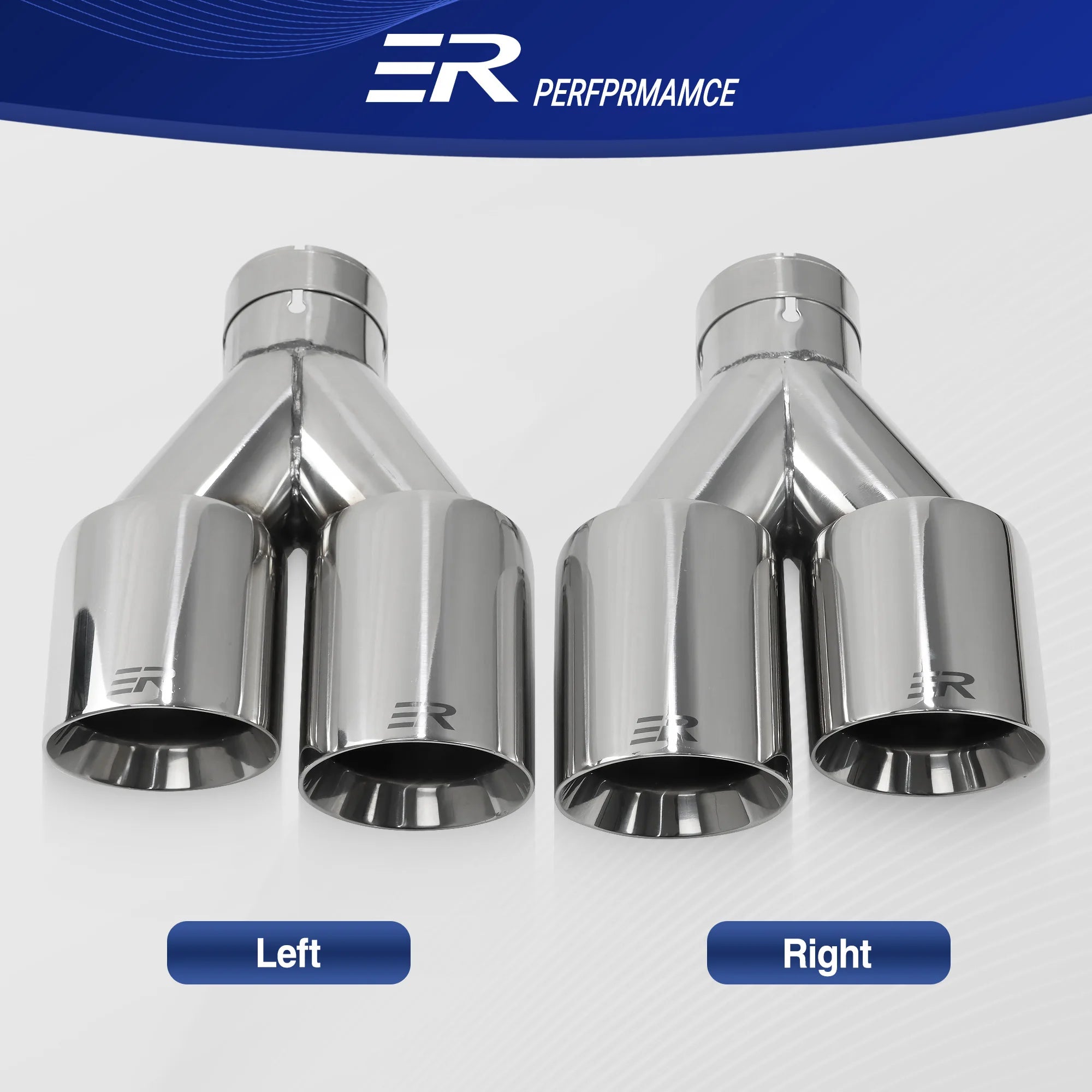 Exhaust Racing Car modify Exhaust Tips double Exit Exhaust Pipe Nozzle Decoration two-tier Stainless tail Pipes Muffler