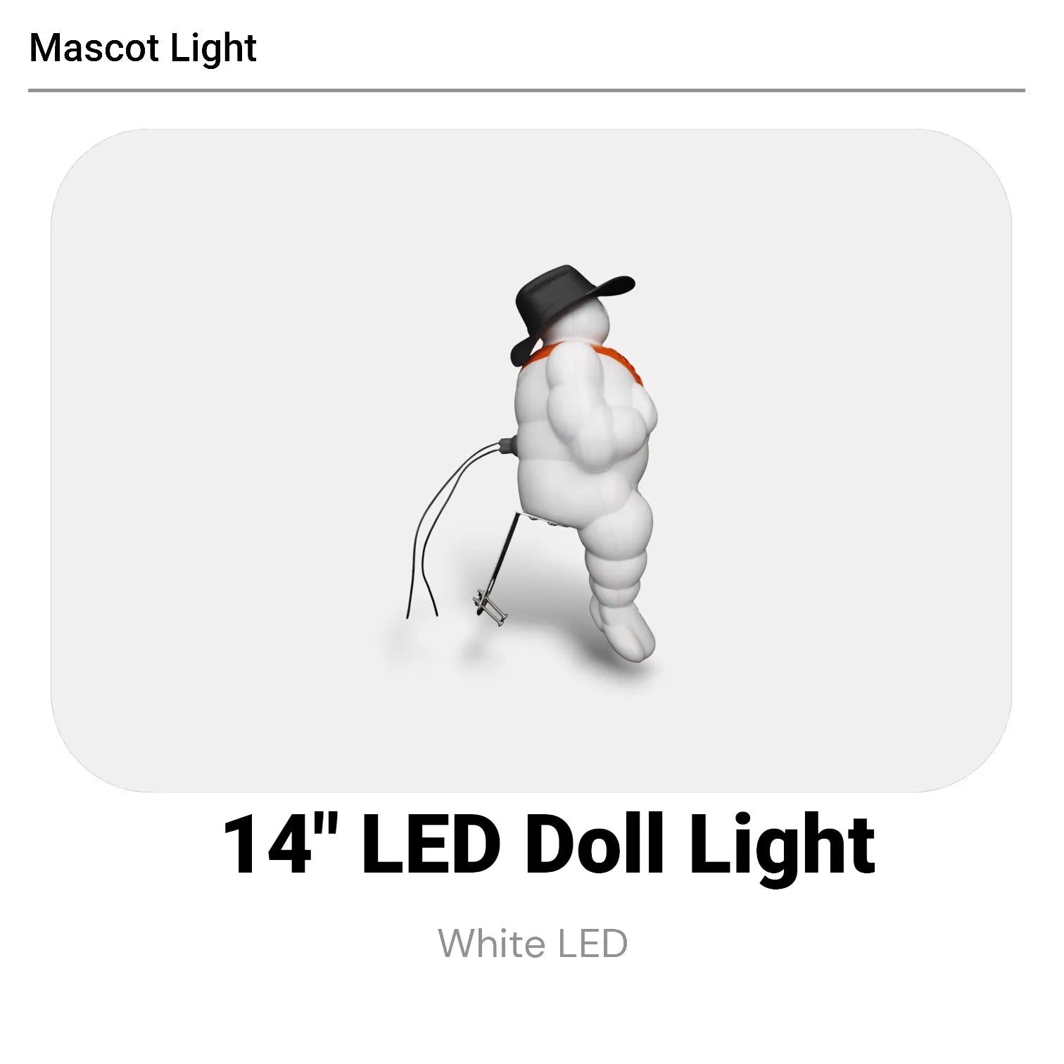 Pair New Man Mascot Doll Light 14" Car Truck Accessory with LED Light