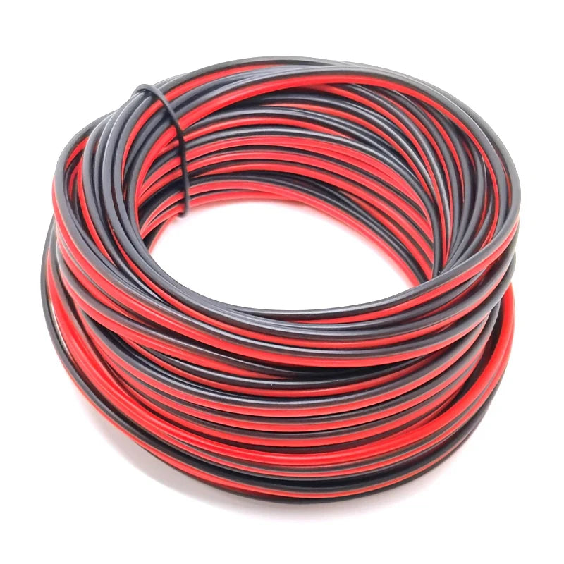 5/10M Red Black Electrical Wire 18/20/22/24/26AWG LED Strip Cable 2 Core Tinned Copper Extension Power Cord For Lighting Audio